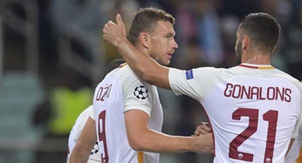 Roma vittoriosa in Champions League con il Qarabag: 2-1