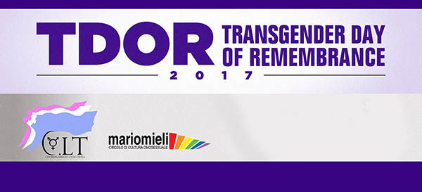 Transgender Day Of Remembrance 2017, le iniziative del Circolo Mario Mieli a Rpma