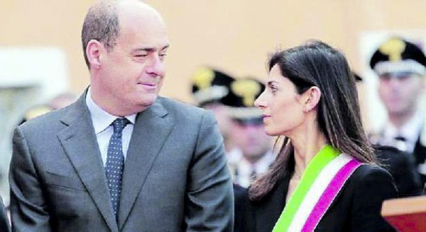 Zingaretti giochicchia con Virginia Raggi e i Romani stanno tra i rifiuti