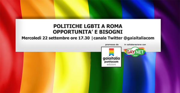 Politiche LGBTI a Roma: opportunità e bisogni. Diretta su Twitter il 22 settembre alle 17.30
