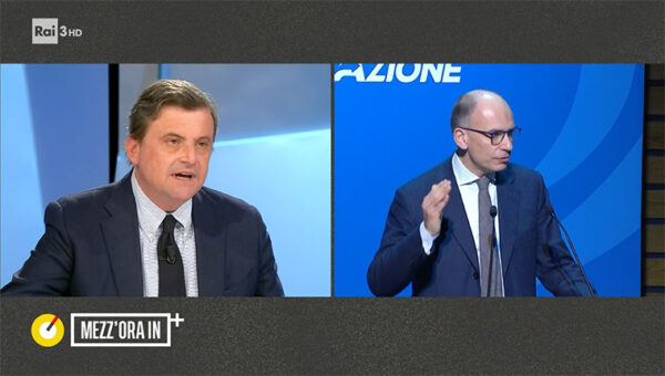 Carlo Calenda a “Mezzora in +”: “Voglio Azione al 20%”. E ai partiti: “Non rimanete prigionieri di Grillo e Meloni”