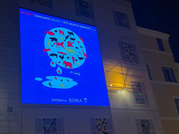 Roma per i Diritti degli Animali, svelata un’opera digitale di Marco Lodola