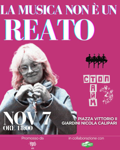 Zakharova, Gaynet: in Piazza per gli artisti arrestati in Russia, con Putin crolla la cultura 