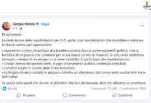 Spari contro due manifestanti con foulard dell’ANPI a Roma. I social Melonigram non ne fanno cenno